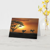 Carte de voeux Cheetah et Gazelle (Fleur jaune)