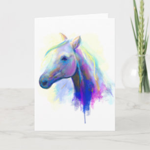 Carte de voeux, Cheval Abstrait multicolore