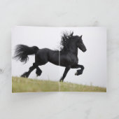 Carte de voeux Cheval Black Friesian Runs (Intérieur)