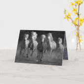 Carte de voeux Cheval Blanc Run Horse (Fleur jaune)