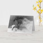 Carte de vœux Cheval Dark Snow - Cheval (Fleur jaune)