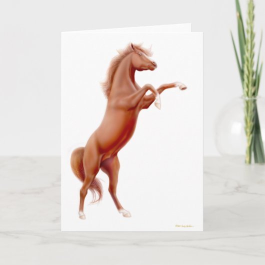 Carte de voeux Cheval de châtaigner (Devant)