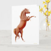 Carte de voeux Cheval de châtaigner (Fleur jaune)