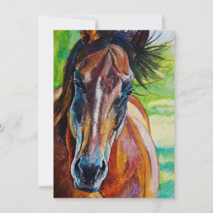 Carte de vœux Cheval de Feu Sauvage