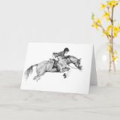 Carte de voeux Cheval de saut blanc (Fleur jaune)