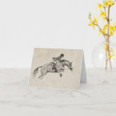 Carte de voeux Cheval de saut blanc (Fleur jaune)