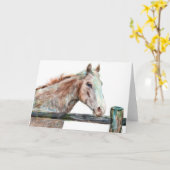 Carte de voeux Cheval Peint (Fleur jaune)