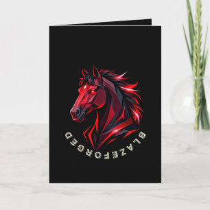 Carte de vœux Cheval Rouge BlazeForge