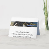 Carte de voeux Cheval Stallion Neige Blanche (Dos)