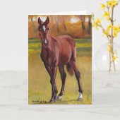 Carte de voeux Cheval "Young One" (Fleur jaune)