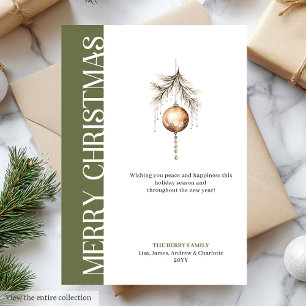 Carte de vœux chic aux tons neutres pour Noël