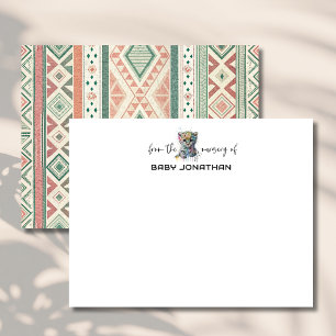 Carte de vœux chic pour nurserie au léopard aquare