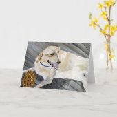 Carte de voeux - Chien Art (Fleur jaune)