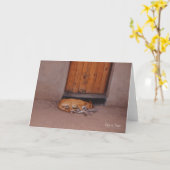 Carte de voeux Chien au repos (Fleur jaune)