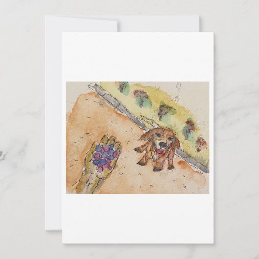 Carte de vœux Chien aux Baies (Devant)