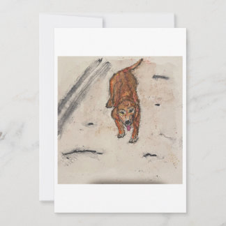 Carte de vœux Chien dans la Neige