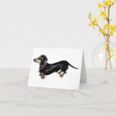 Carte de voeux 'chien long' (Fleur jaune)
