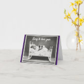 Carte de vœux Chiens au lit (Fleur jaune)