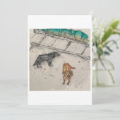 Carte de vœux Chiens dans la rue (Debout devant)
