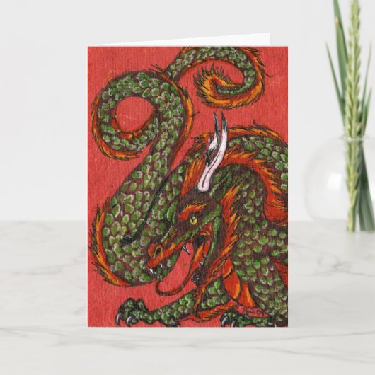 Carte de voeux chinoise de dragon (Devant)