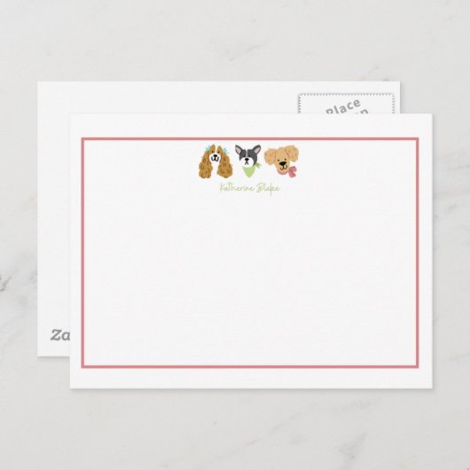 Carte de vœux chiot (Devant / Derrière)