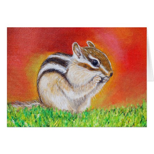 Carte de voeux Chipmunk Painting (Devant horizontal)