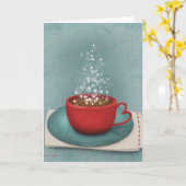 Carte de voeux chocolat chaud (Fleur jaune)