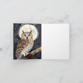 Carte de vœux Chouette aquarelle (Intérieur)