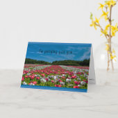 Carte de vœux chrétienne Champ de Coquelicots (Fleur jaune)