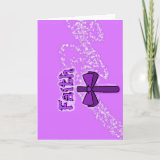 Carte de vœux chrétienne Croix Violette de la Foi