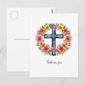 Carte de vœux chrétienne La Foi au-dessus de la Pe (Devant / Derrière)