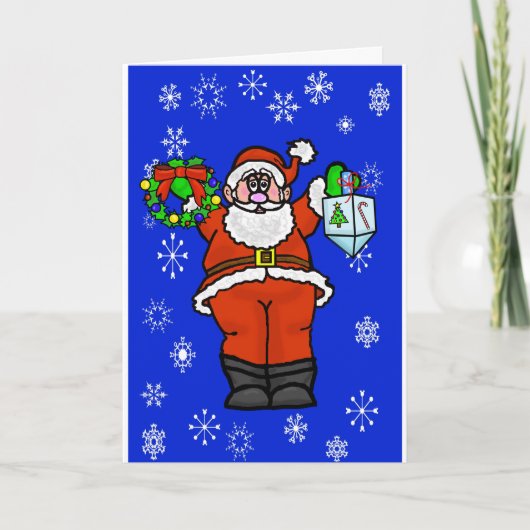Carte de voeux Chrismukkah Père Noël Snowflakes (Devant)
