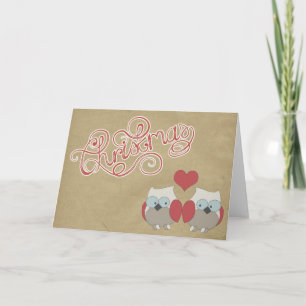 Carte de voeux Christmas Love Owls