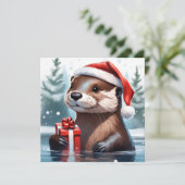 Carte de voeux Christmas Otter (Debout devant)