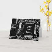 Carte de voeux Circuit B&W 2 "Your Text" (Fleur jaune)