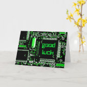 Carte de voeux Circuit Green 2 'Good Luck' (Fleur jaune)