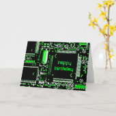 Carte de voeux Circuit Green 2 'Happy Birthday' (Fleur jaune)