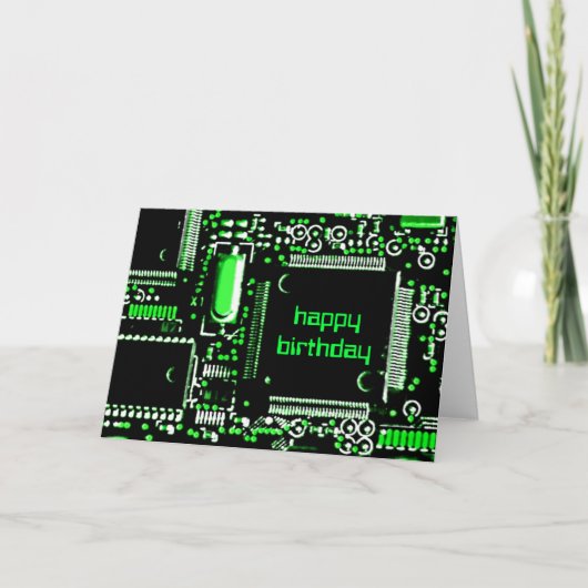 Carte de voeux Circuit Green 2 'Happy Birthday' (Devant)