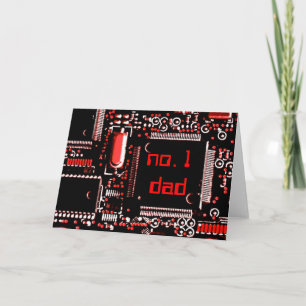 Carte de voeux Circuit Red 2 'no.1 dad'