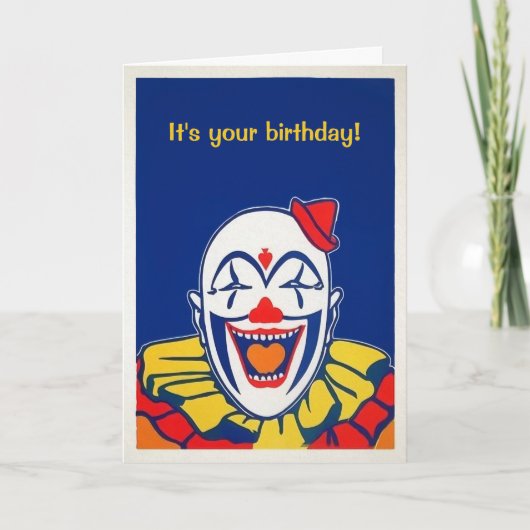 Carte de voeux Circus Clown personnalisable (Devant)