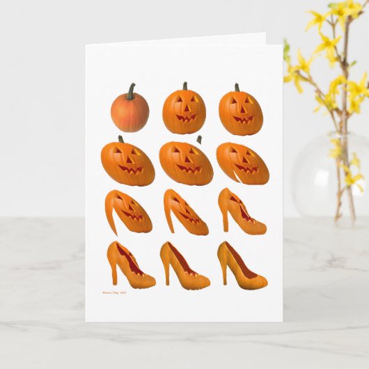 Carte de voeux citrouille (Fleur jaune)