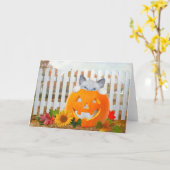 Carte de voeux Citrouille de Kitten (Fleur jaune)