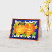 Carte de voeux Citrouille Halloween (Fleur jaune)