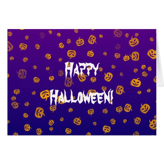 Carte de voeux Citrouille Halloween Jack (Devant horizontal)