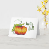 Carte de voeux Citrouille "Hello Fall" (Fleur jaune)