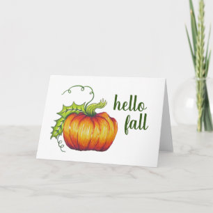 Carte de voeux Citrouille "Hello Fall"