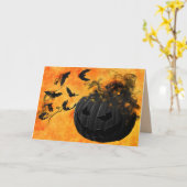 carte de voeux citrouille maléfique (Fleur jaune)