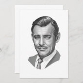Carte de voeux Clark Gable (Devant / Derrière)