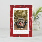 Carte de vœux classique à carreaux rouges pour les (Debout devant)