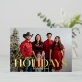 Carte de vœux classique à motif de foil gras pour  (Debout devant)